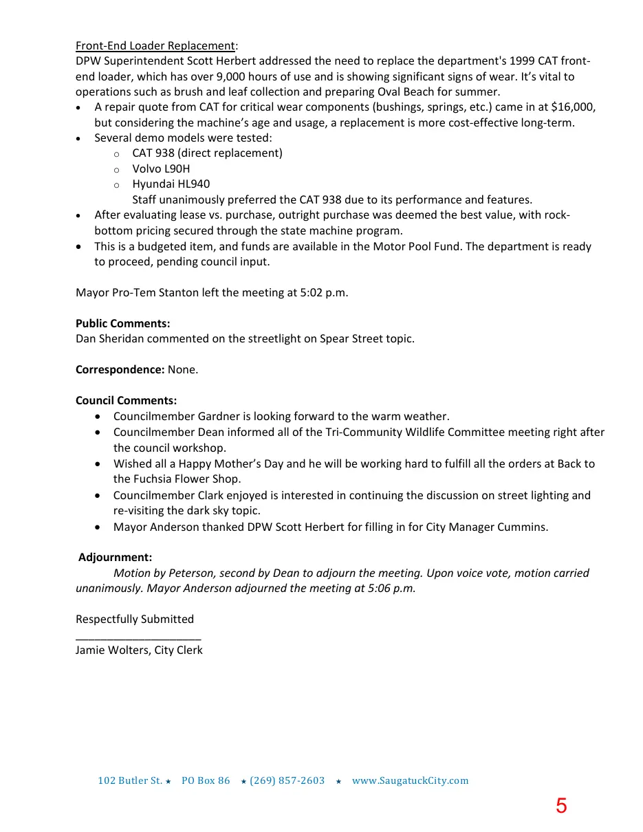 Page 5 of the packet; its text follows