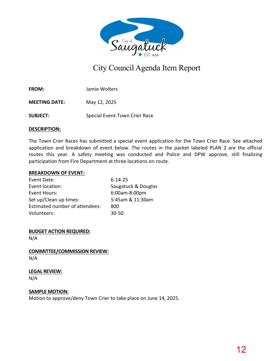 Page 12 of the packet; its text follows