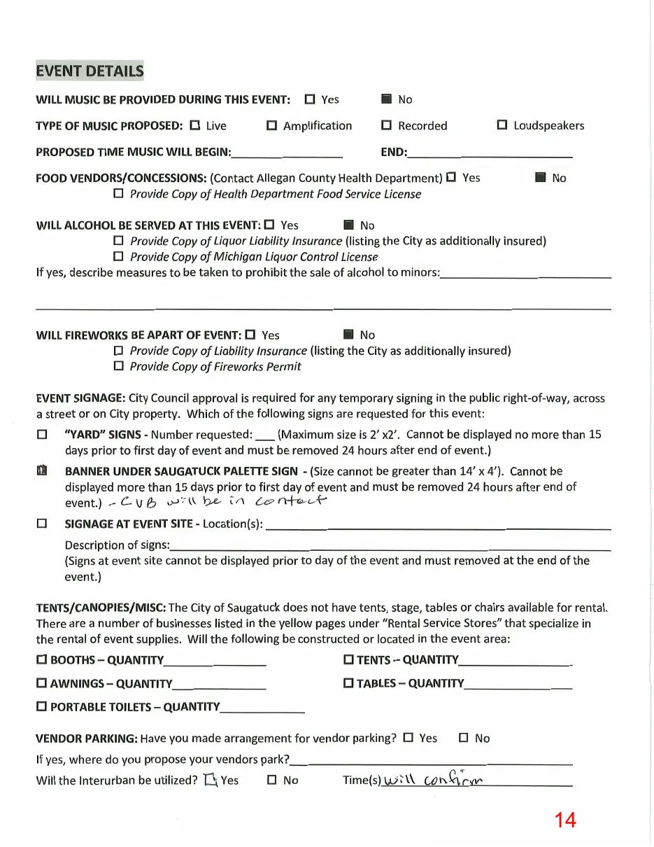 Page 14 of the packet, a scanned page