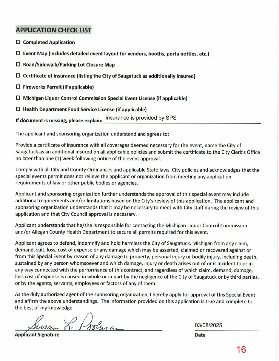 Page 16 of the packet, a scanned page