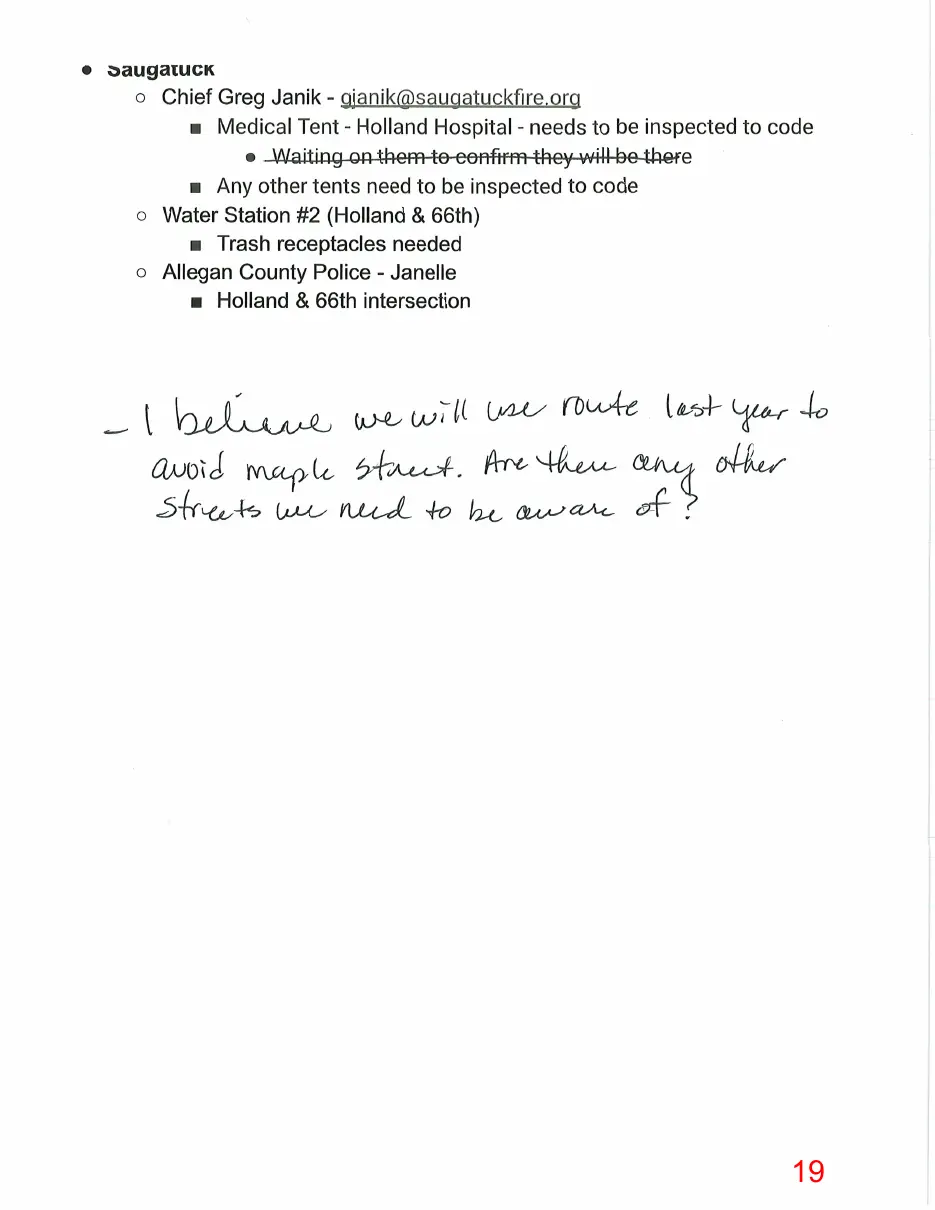 Page 19 of the packet, a scanned page