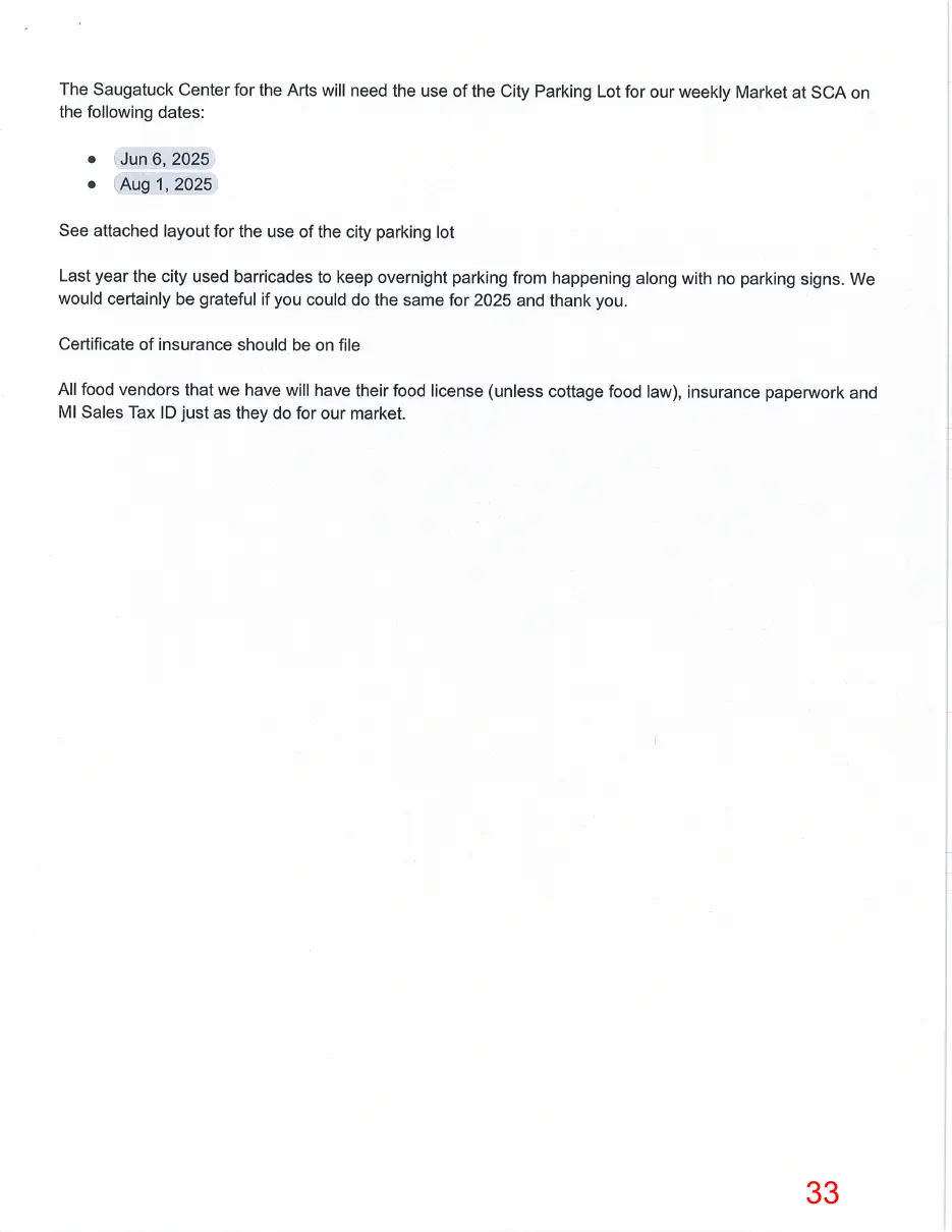 Page 33 of the packet, a scanned page