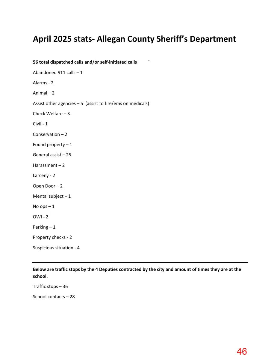 Page 46 of the packet; its text follows