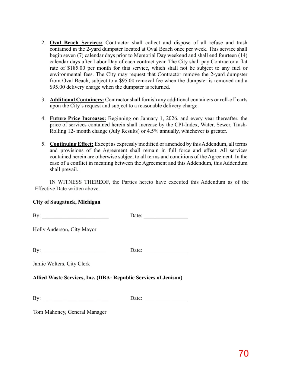 Page 70 of the packet; its text follows