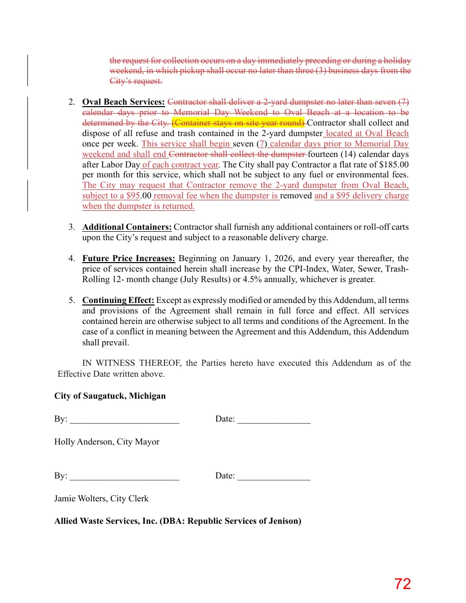Page 72 of the packet; its text follows