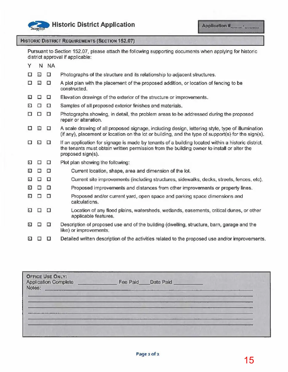 Page 15 of the packet, a scanned page