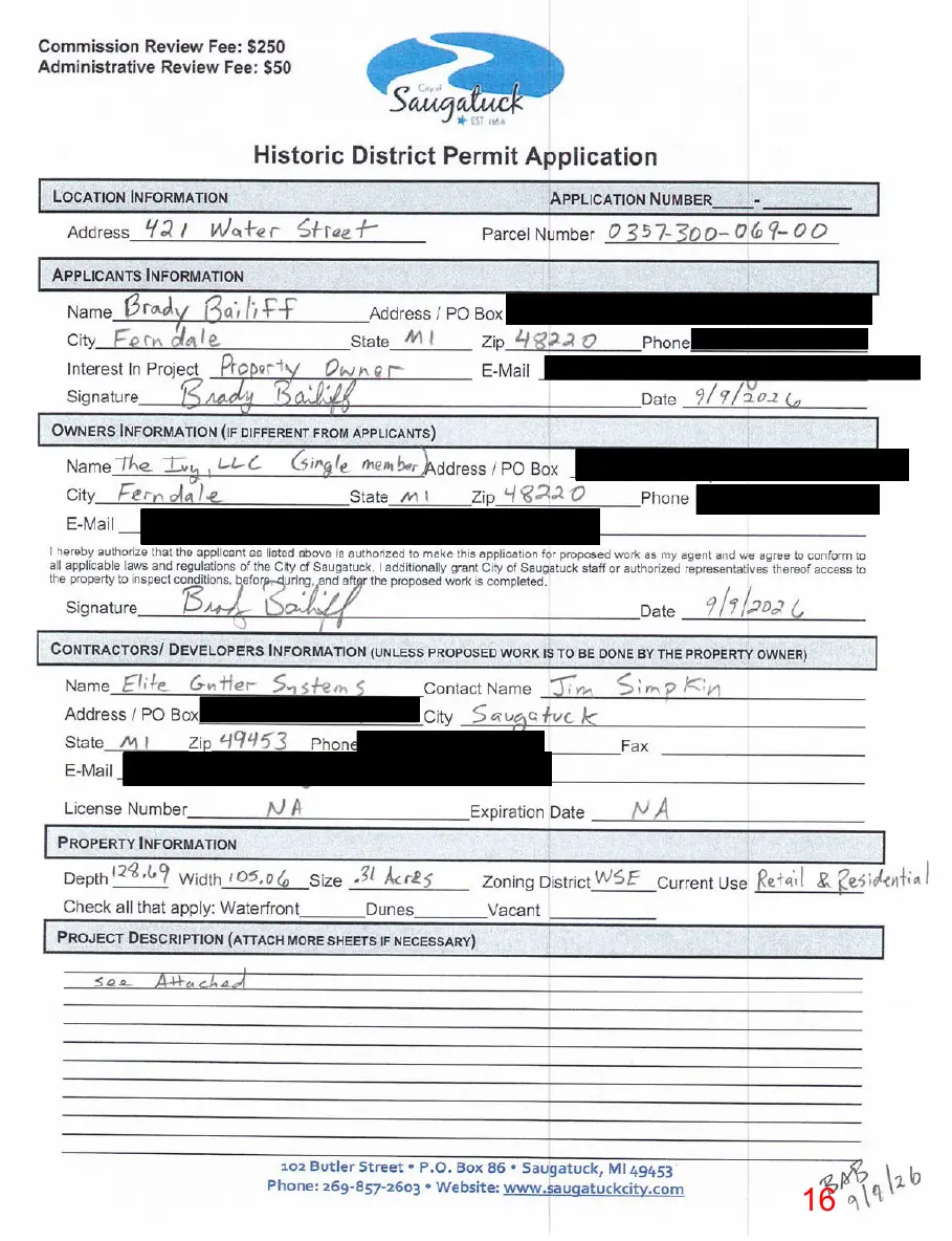 Page 16 of the packet, a scanned page