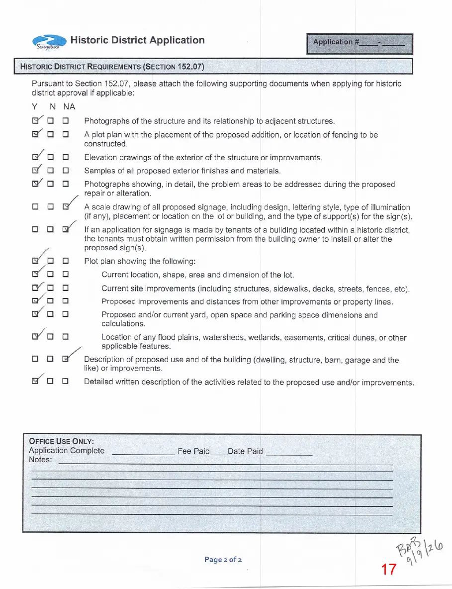 Page 17 of the packet, a scanned page