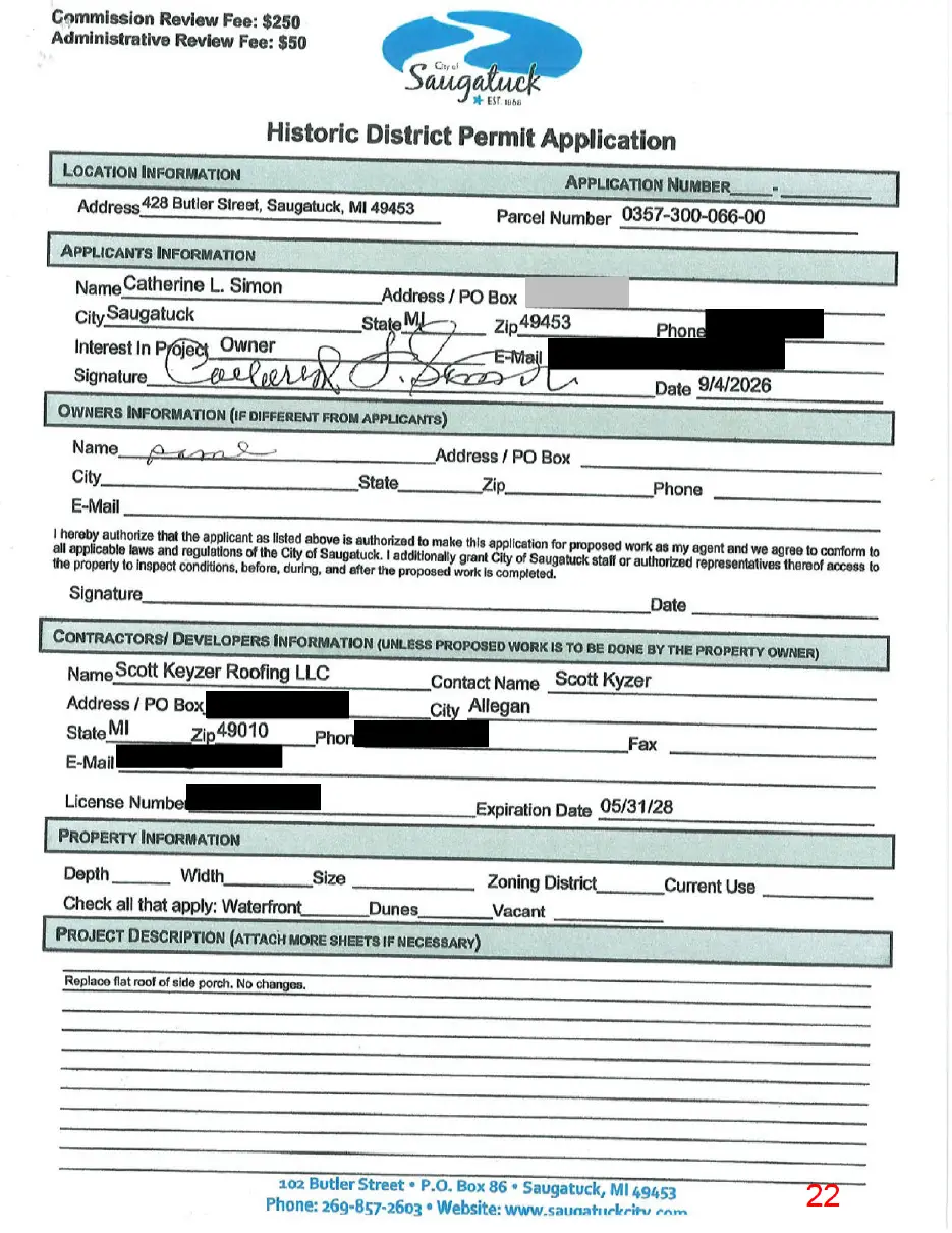 Page 22 of the packet, a scanned page