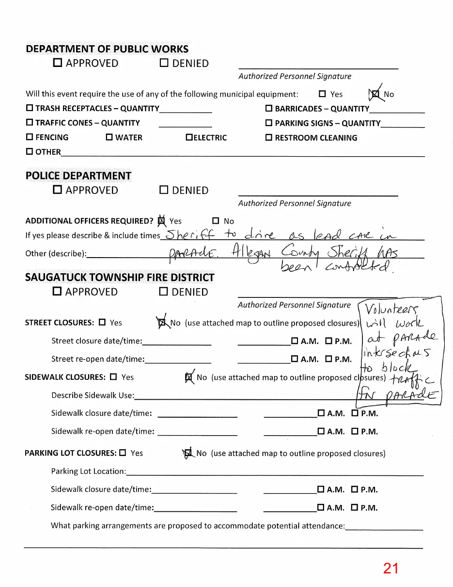 Page 21 of the packet, a scanned page