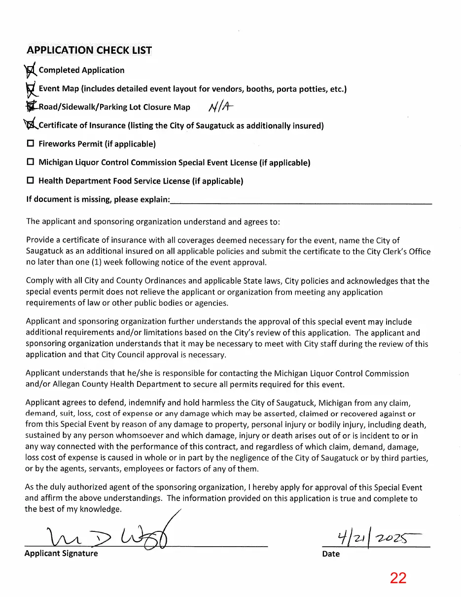 Page 22 of the packet, a scanned page