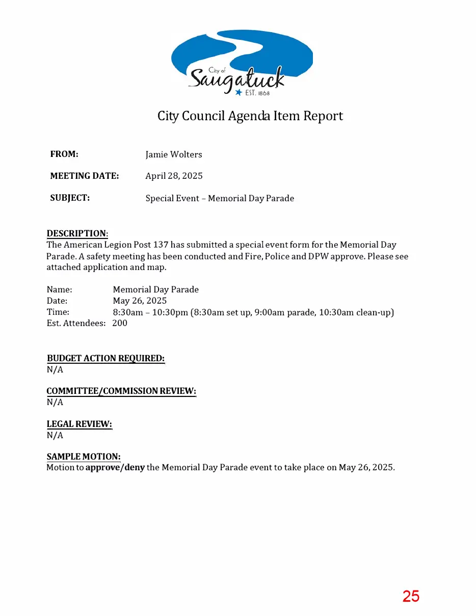Page 25 of the packet; its text follows