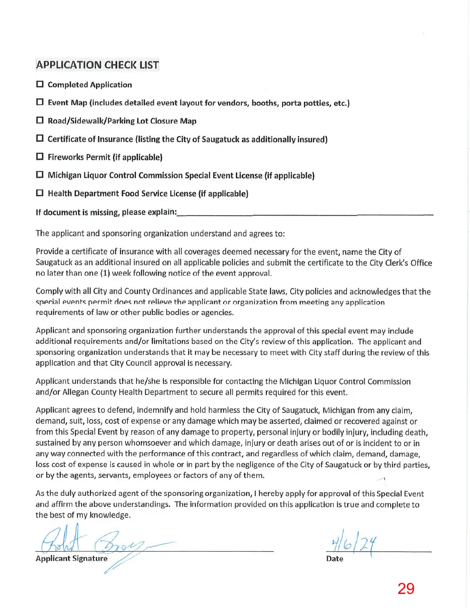Page 29 of the packet, a scanned page