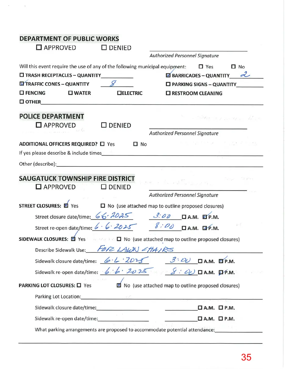 Page 35 of the packet, a scanned page