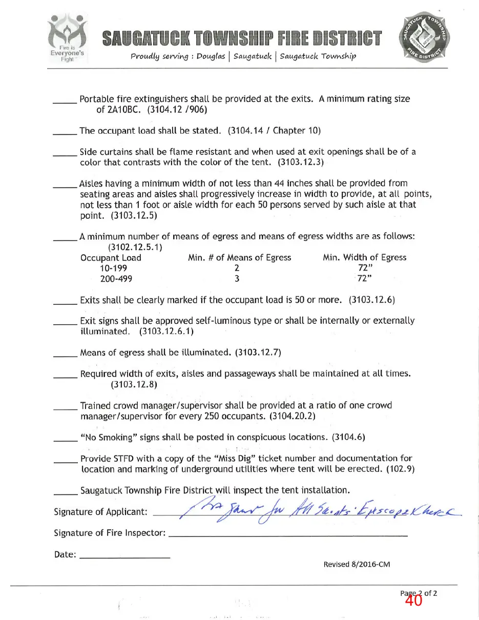Page 40 of the packet, a scanned page