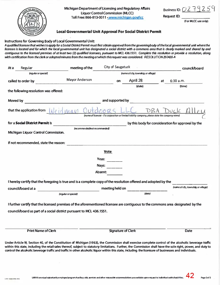 Page 42 of the packet; its text follows