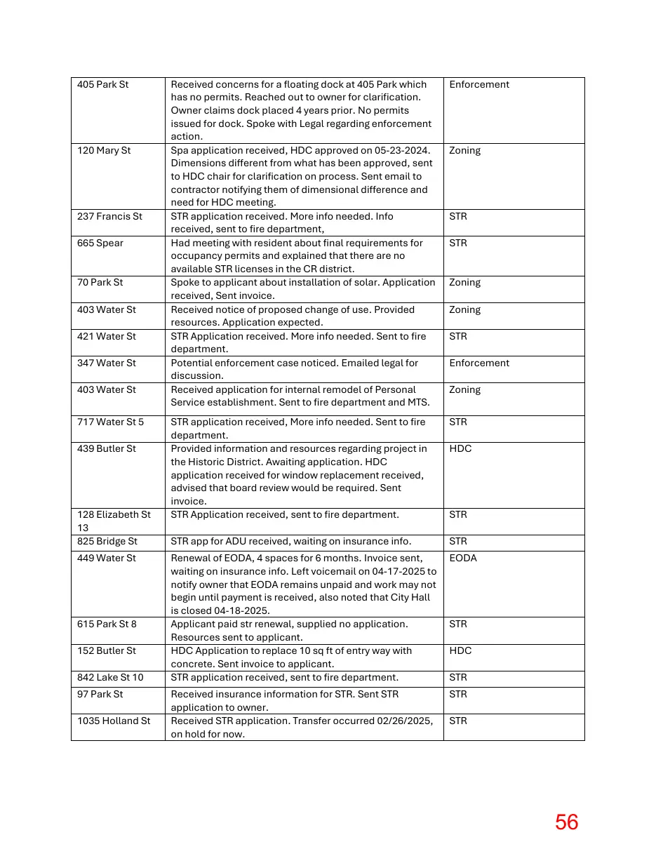 Page 56 of the packet; its text follows