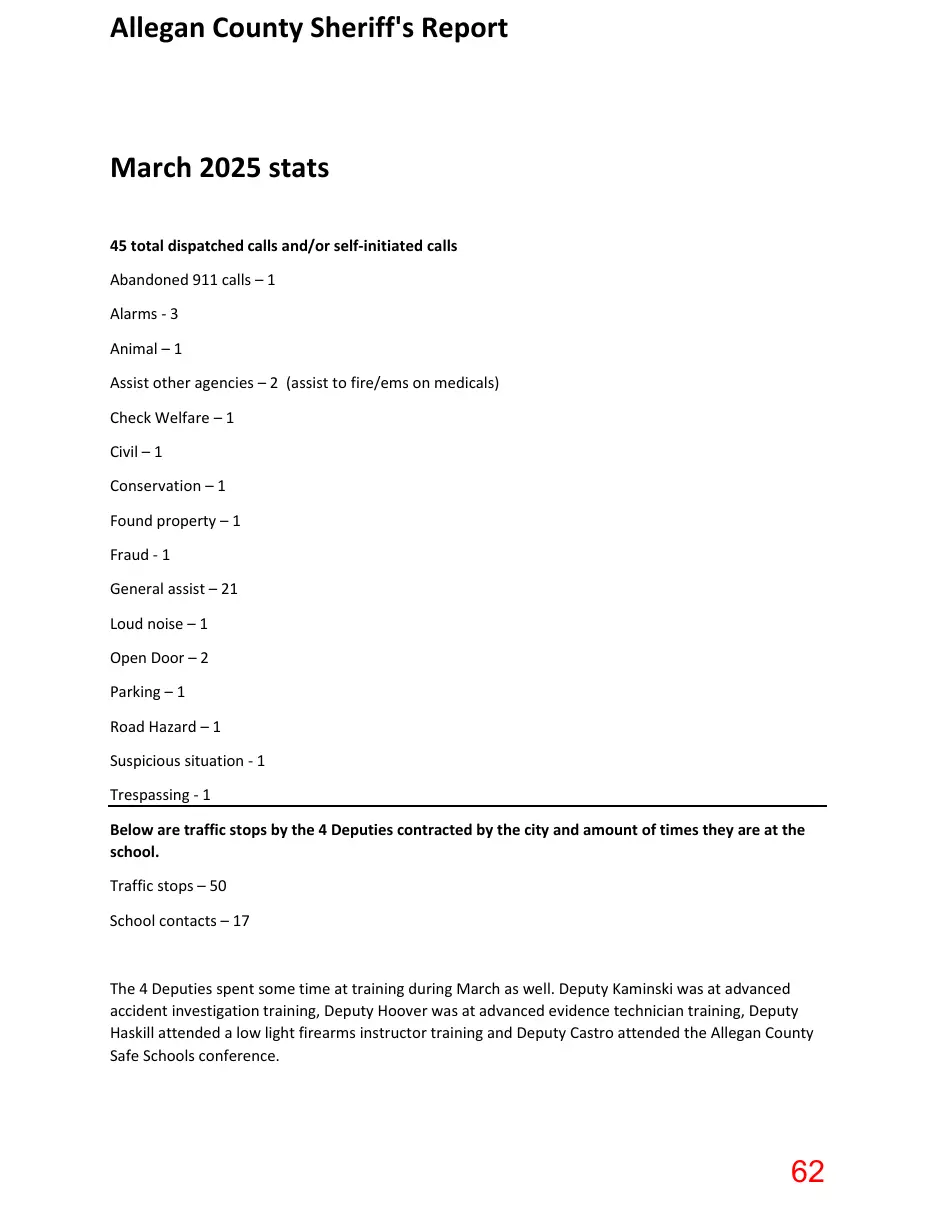 Page 62 of the packet; its text follows