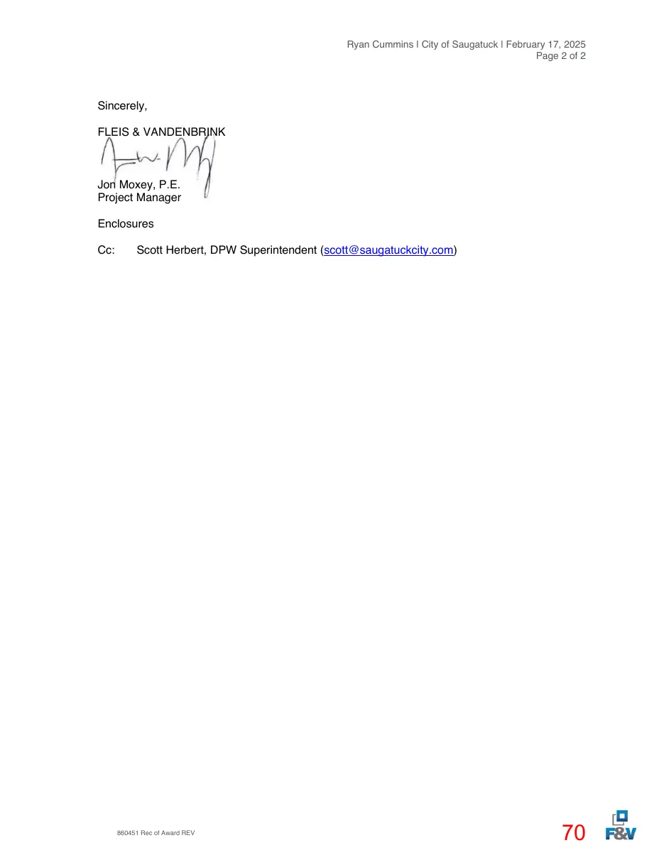 Page 70 of the packet; its text follows