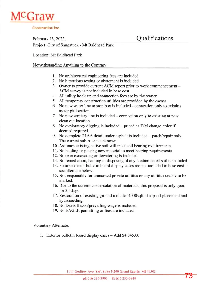 Page 73 of the packet, a scanned page