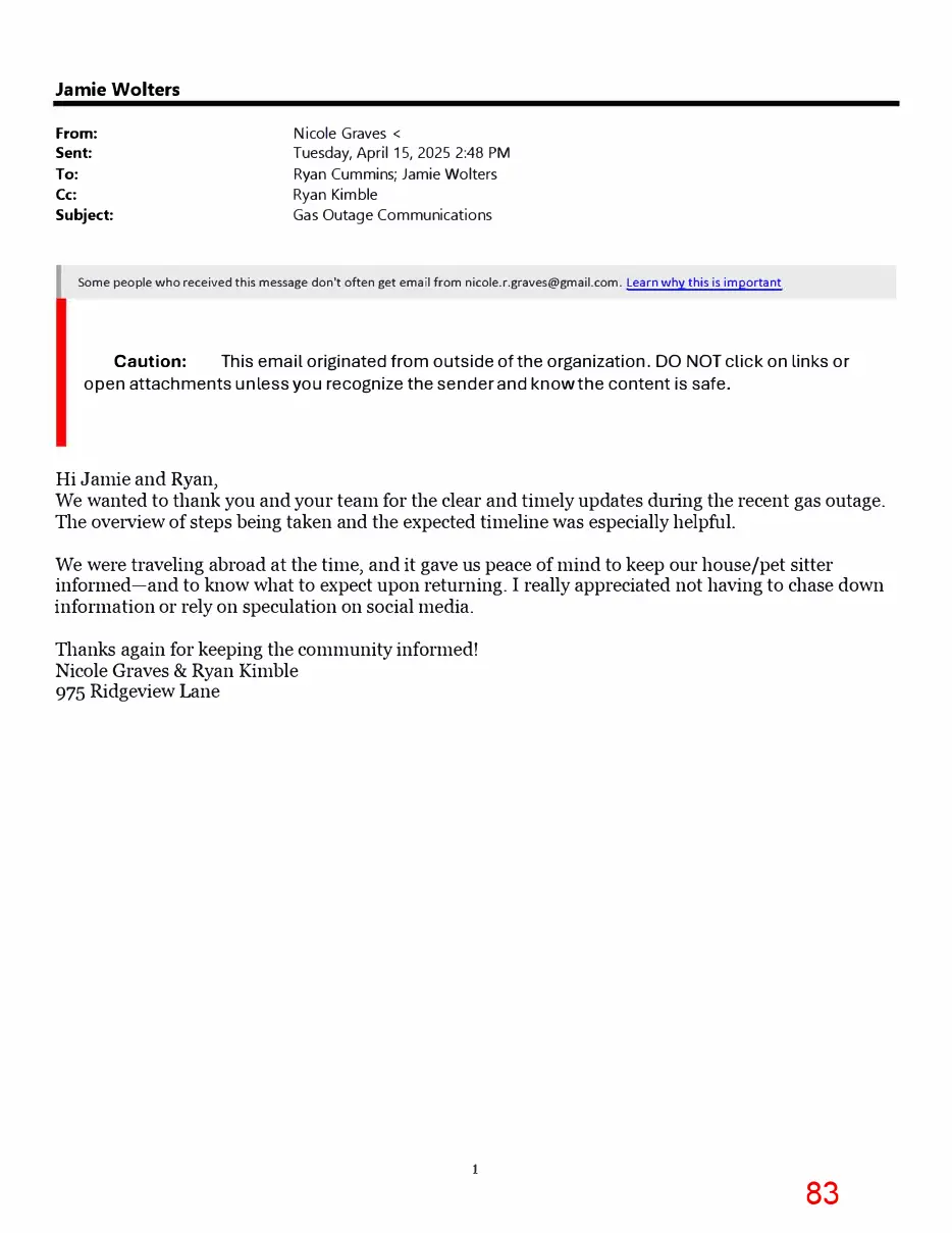 Page 83 of the packet; its text follows