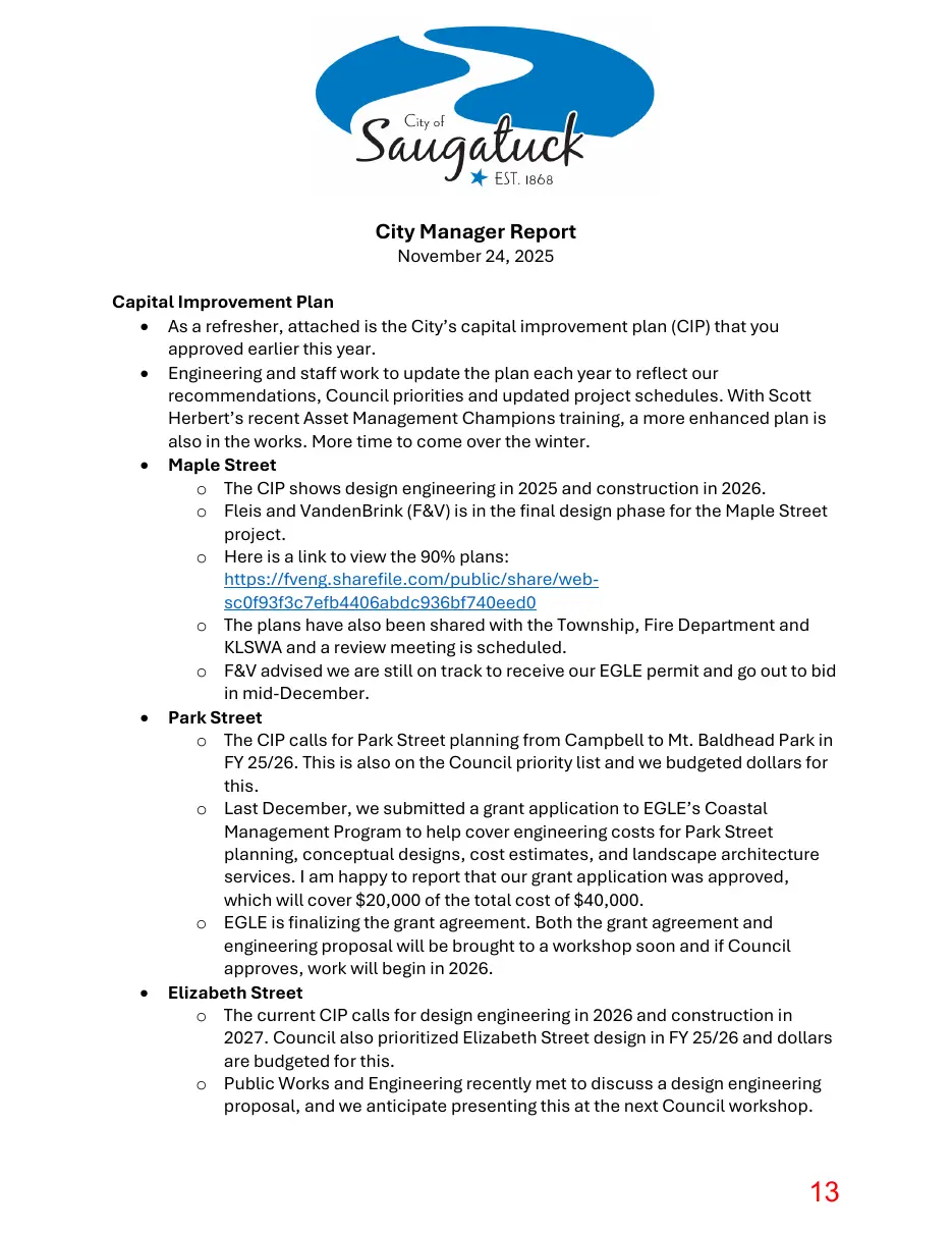 Page 13 of the packet; its text follows