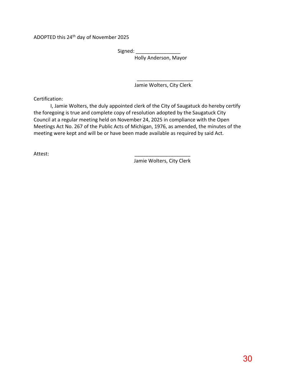 Page 30 of the packet; its text follows