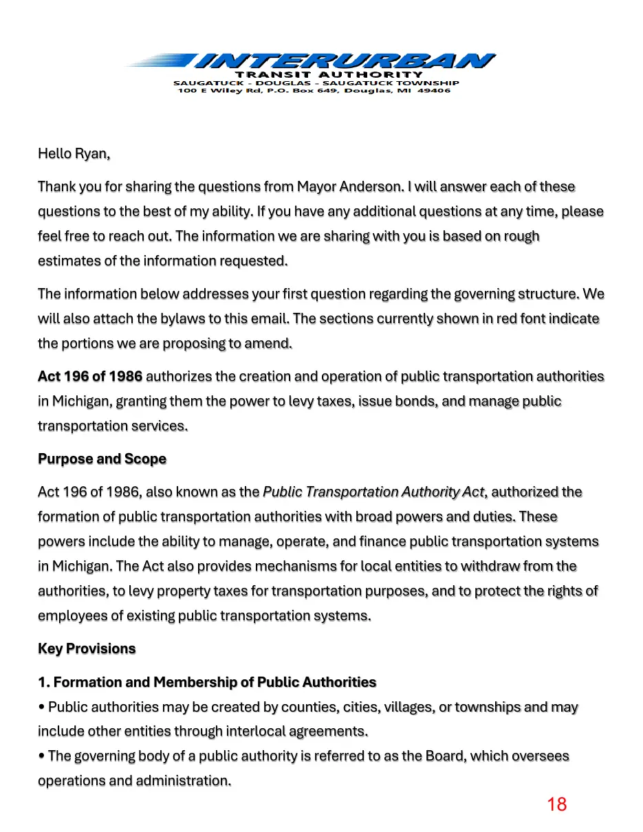 Page 18 of the packet; its text follows
