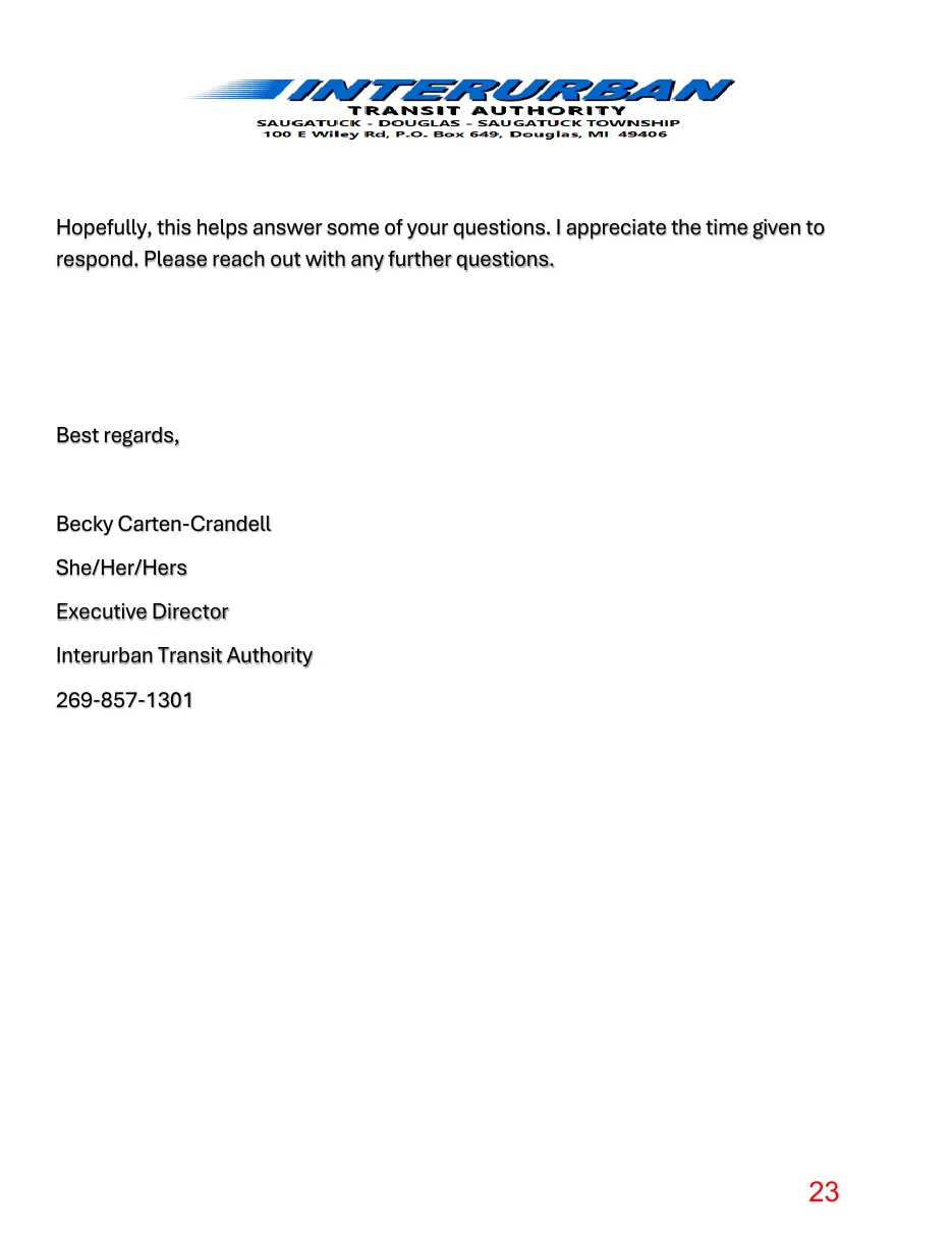 Page 23 of the packet; its text follows