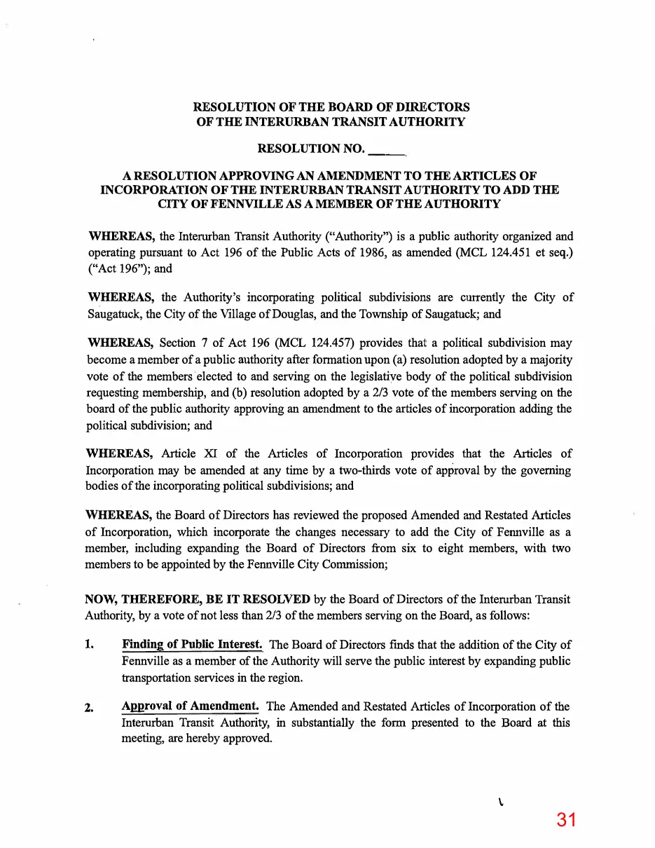 Page 31 of the packet; its text follows