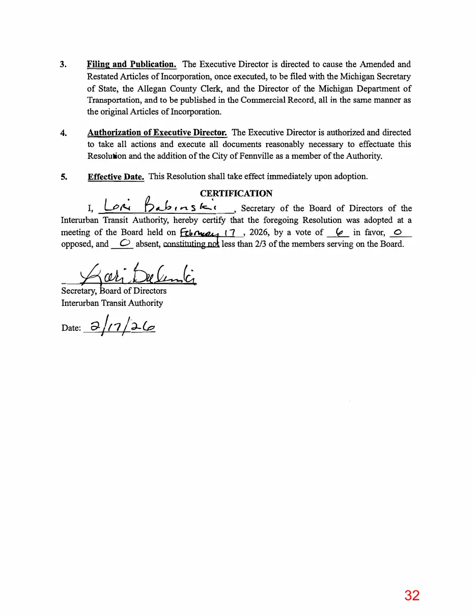 Page 32 of the packet; its text follows