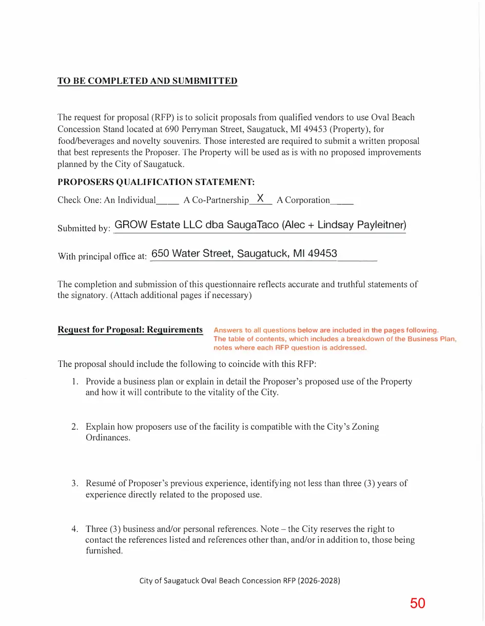 Page 50 of the packet; its text follows