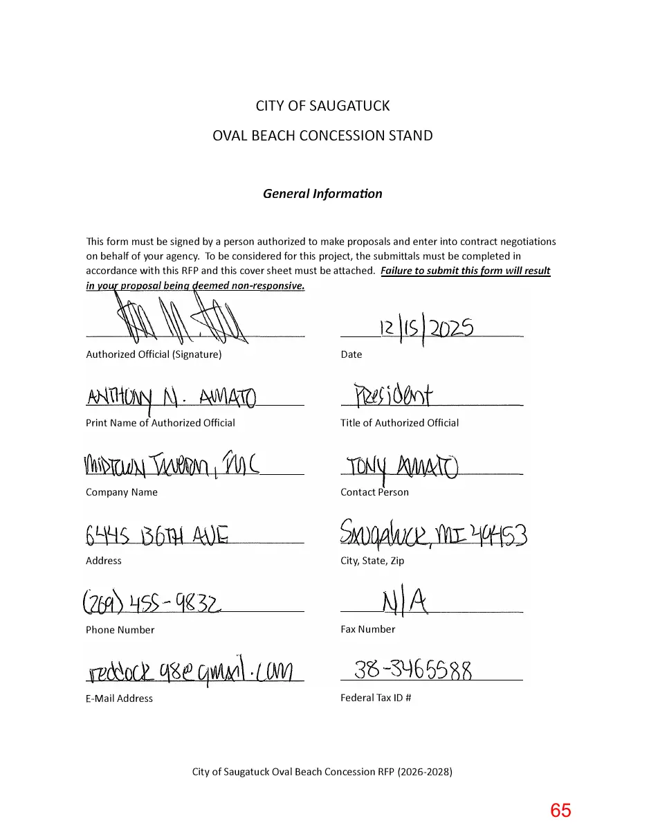 Page 65 of the packet; its text follows