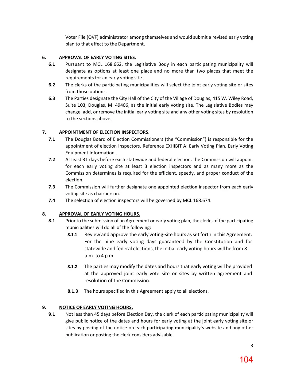 Page 104 of the packet; its text follows