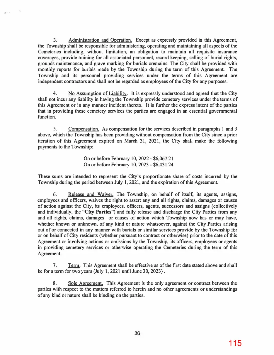 Page 115 of the packet; its text follows