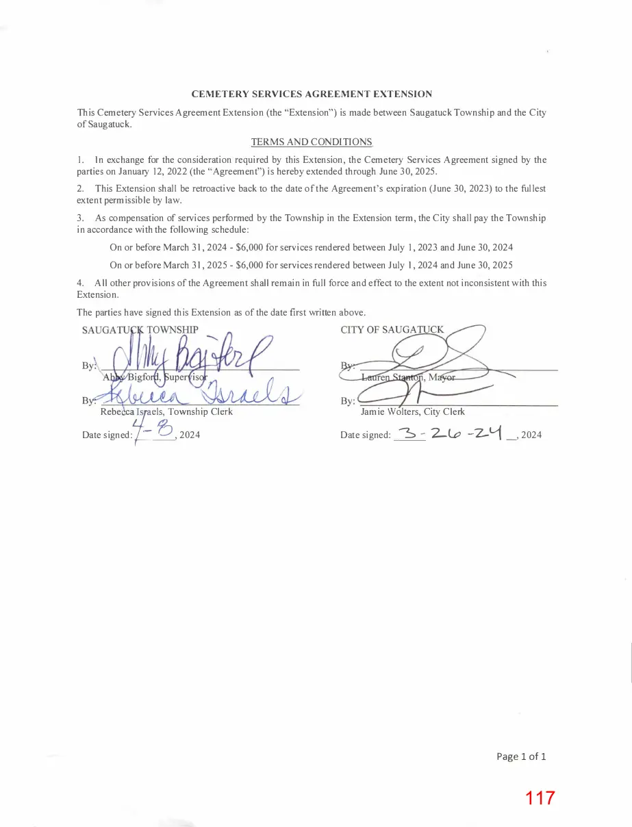 Page 117 of the packet; its text follows