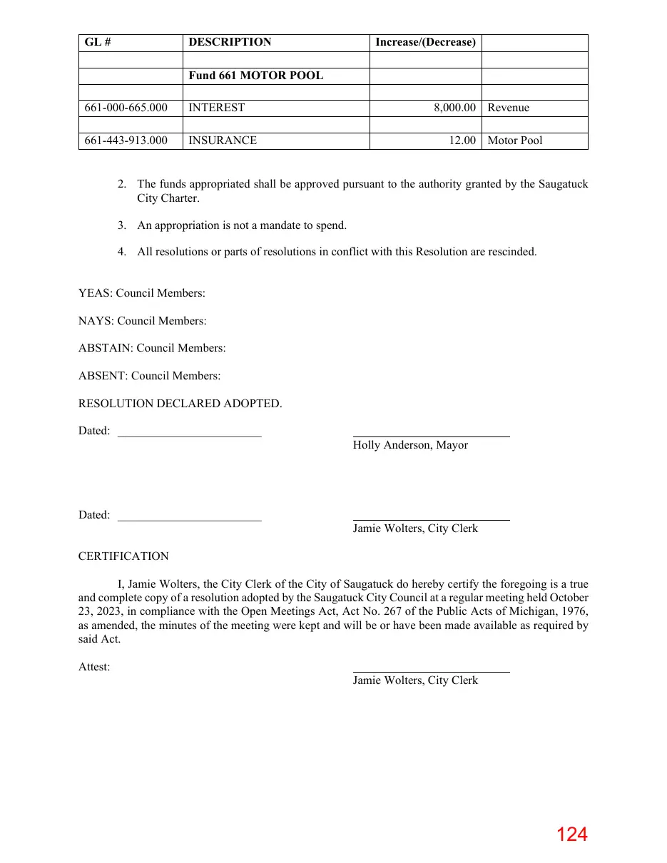 Page 124 of the packet; its text follows