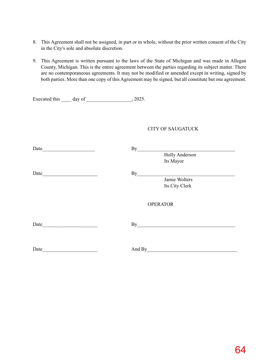 Page 64 of the packet; its text follows