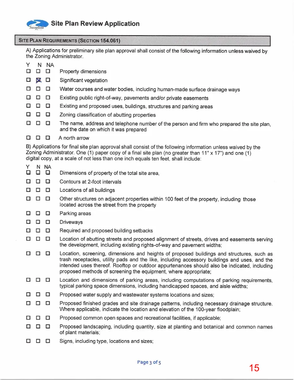 Page 15 of the packet, a scanned page