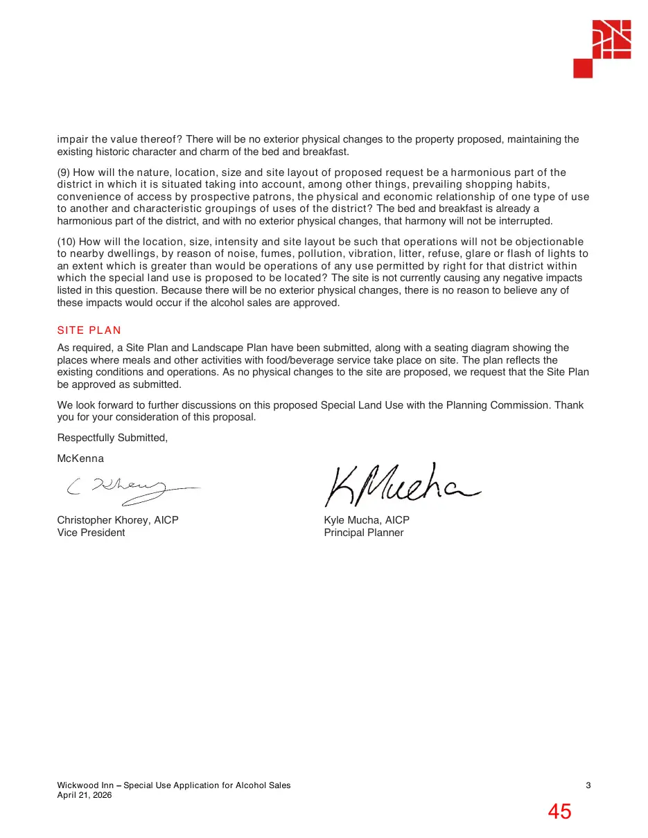 Page 45 of the packet; its text follows