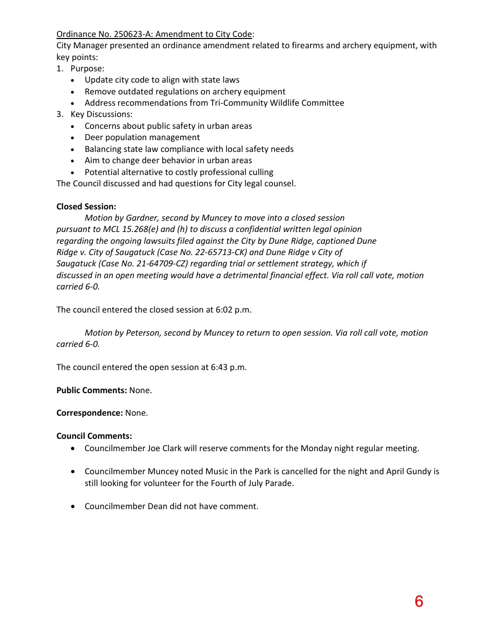 Page 6 of the packet; its text follows