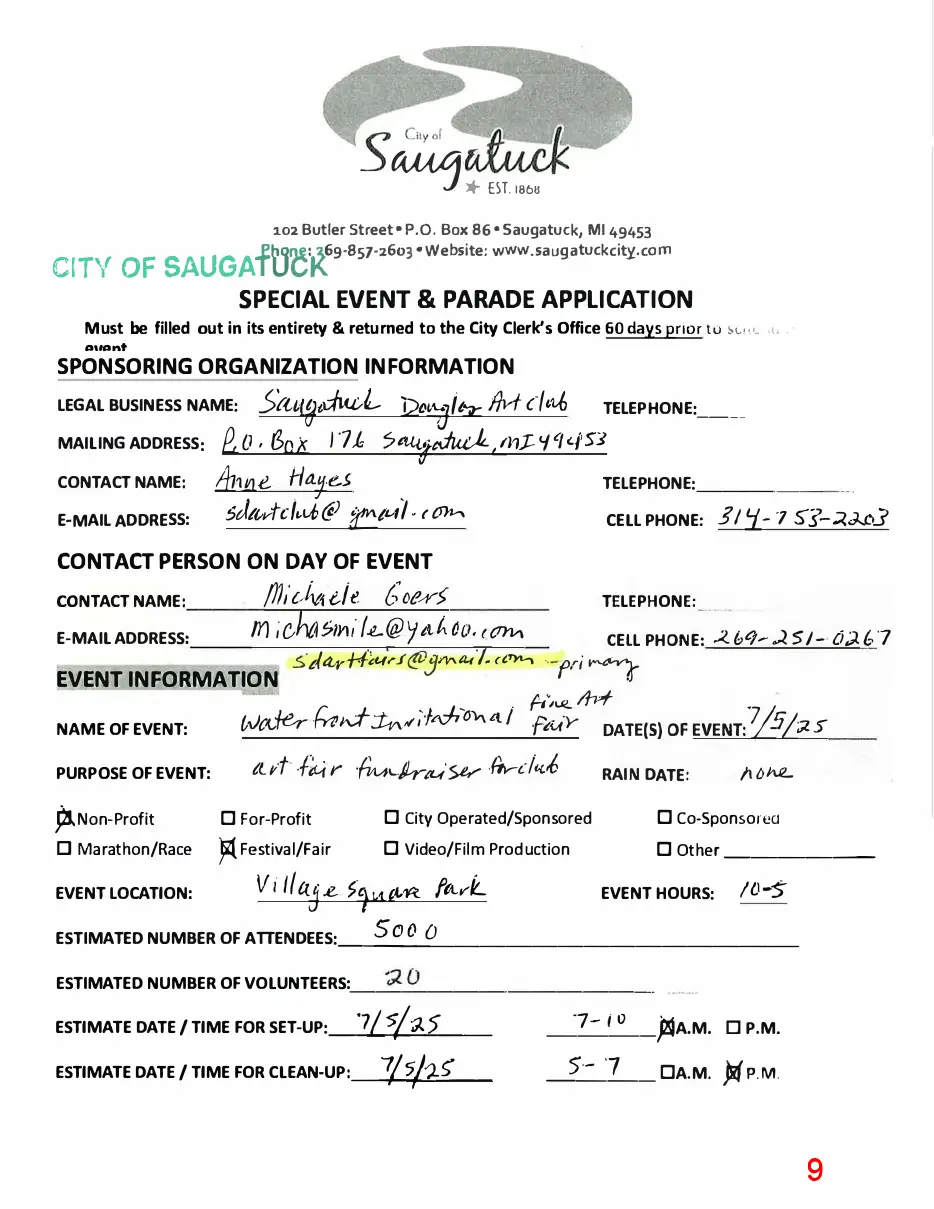 Page 9 of the packet; its text follows