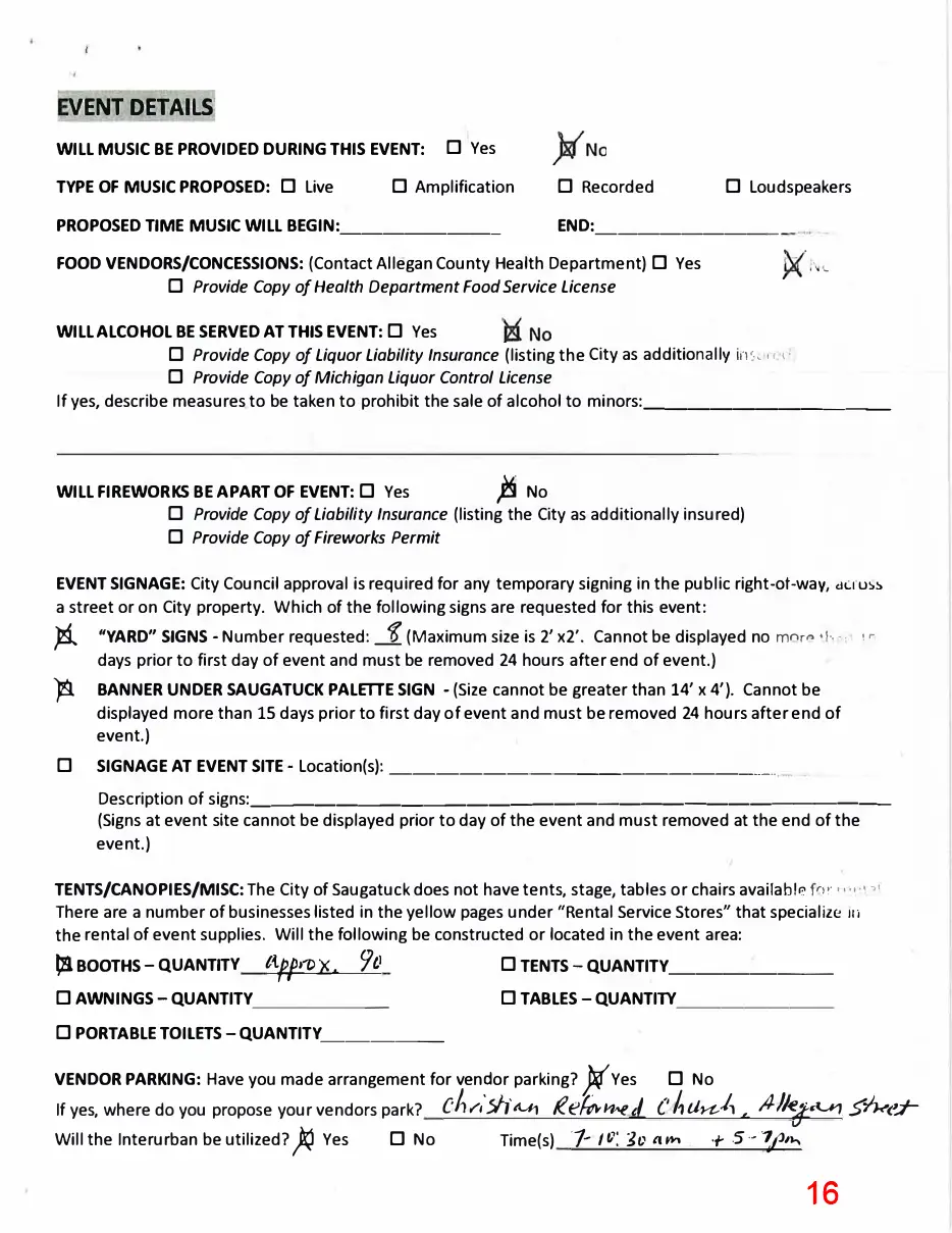 Page 16 of the packet; its text follows