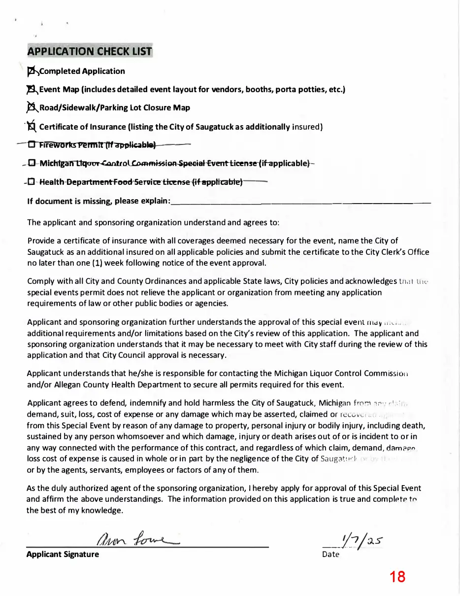 Page 18 of the packet; its text follows