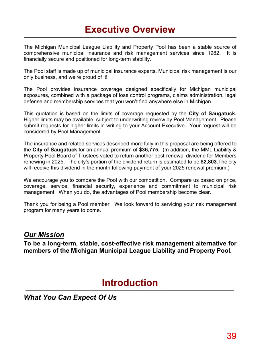 Page 39 of the packet; its text follows