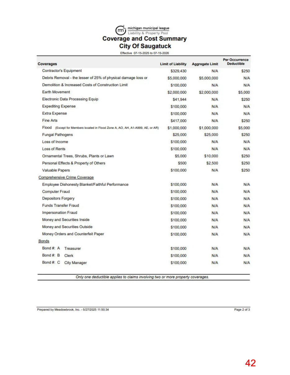 Page 42 of the packet, a scanned page