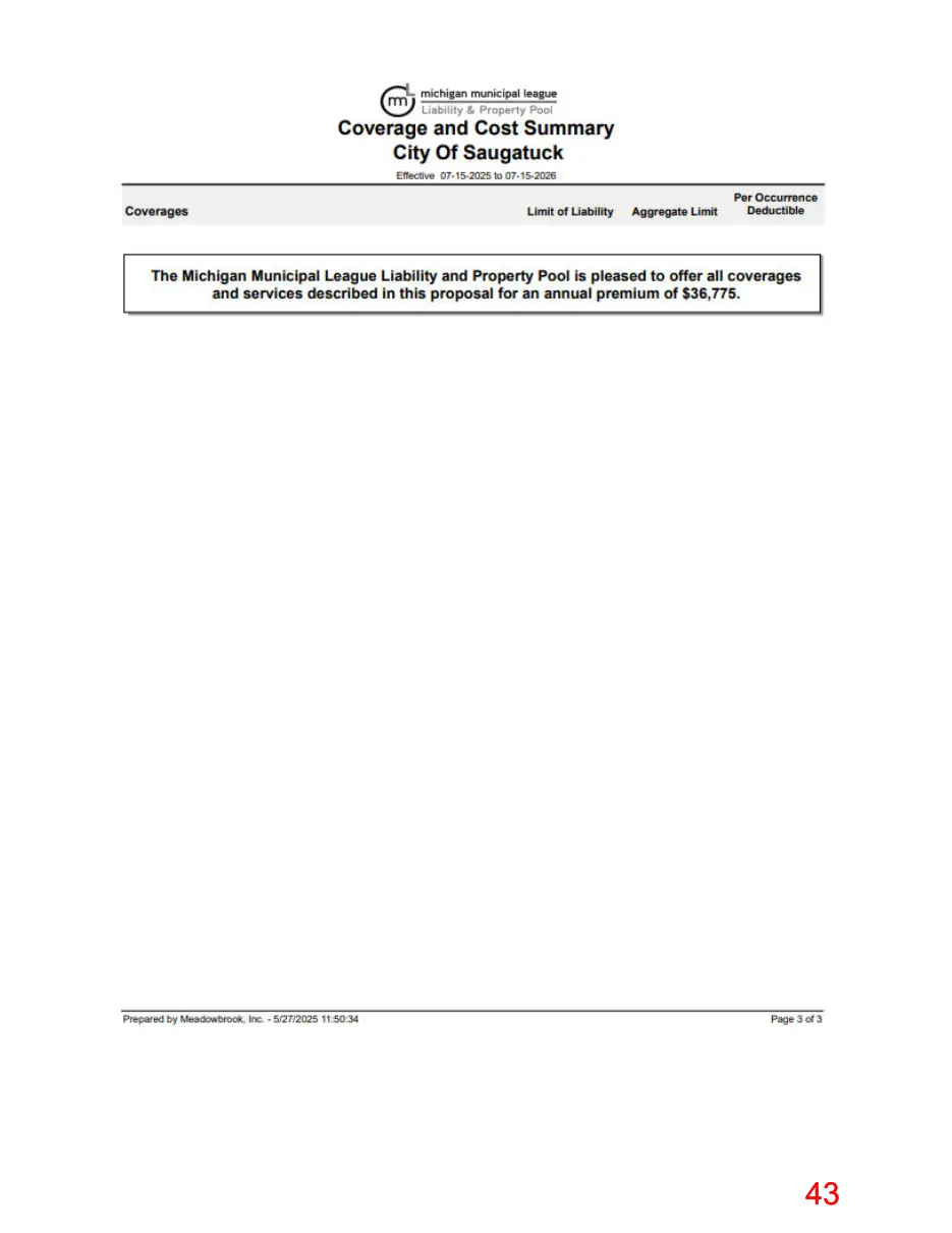 Page 43 of the packet, a scanned page