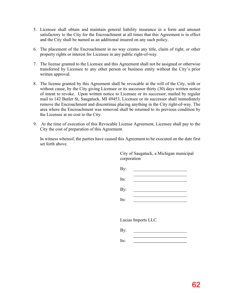 Page 62 of the packet; its text follows