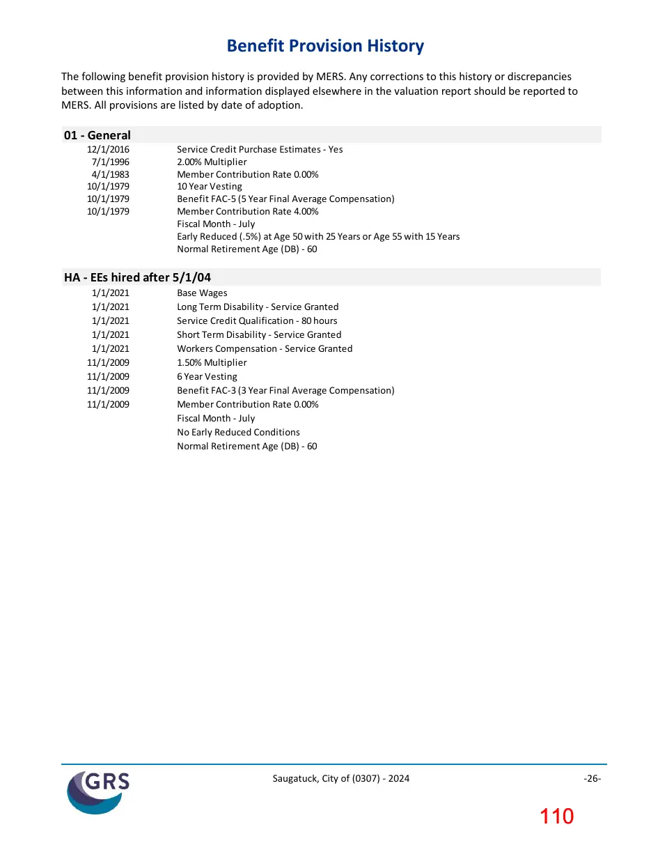 Page 110 of the packet; its text follows