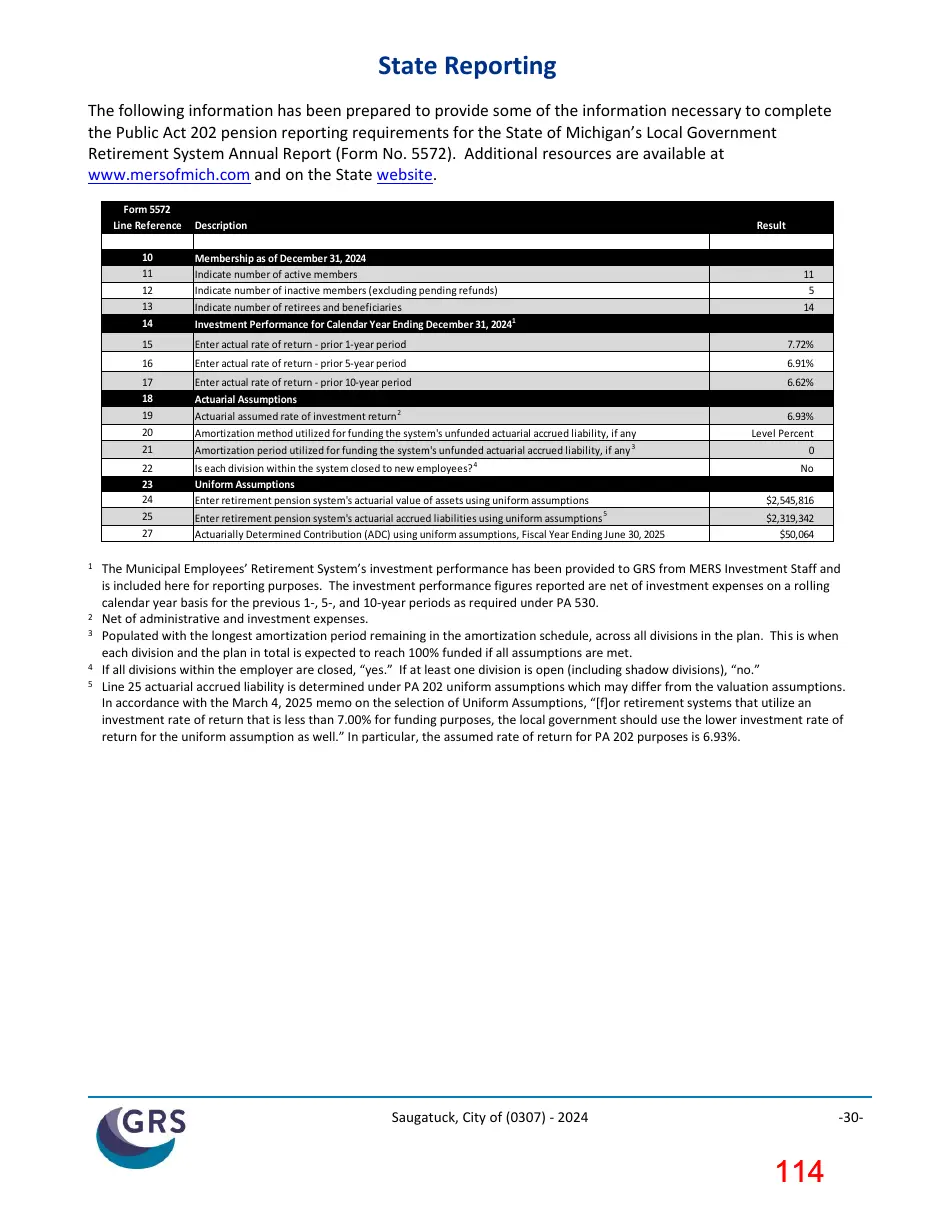 Page 114 of the packet; its text follows